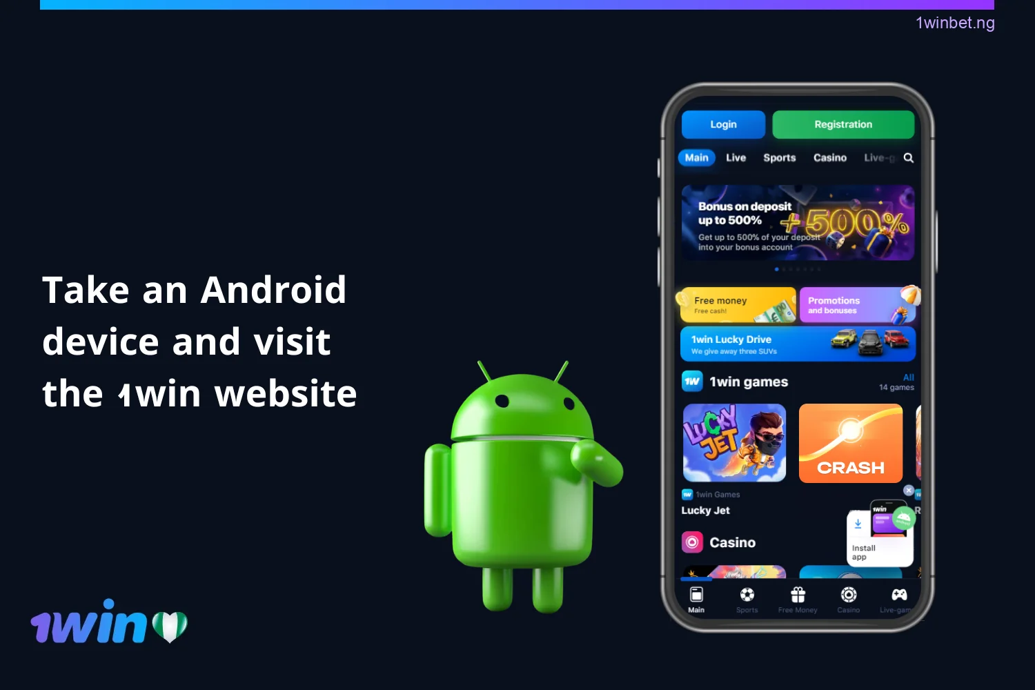 To download the application to your Android device, users from Nigeria should visit the 1Win website